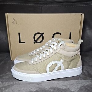 LØCI Ten Mid-Top Sneakers Stone/Natura Veganl